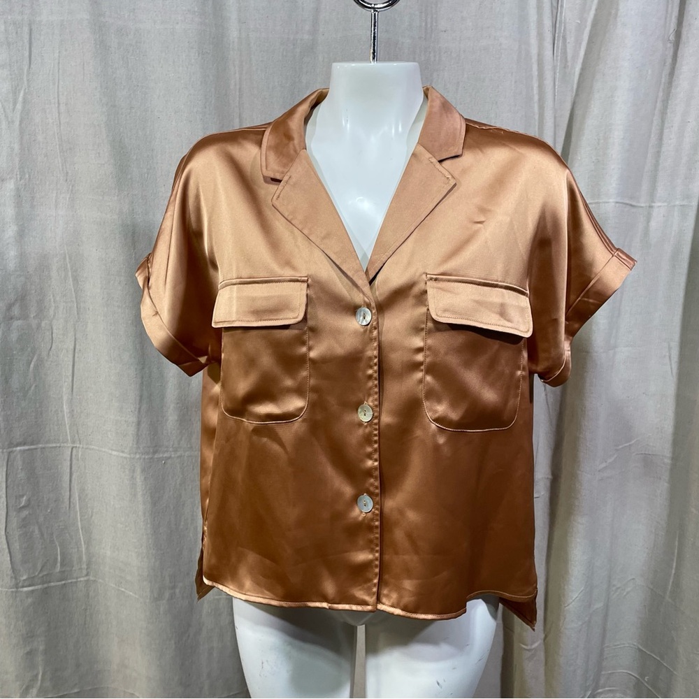 Rachel Zoe Gold Button-down Top